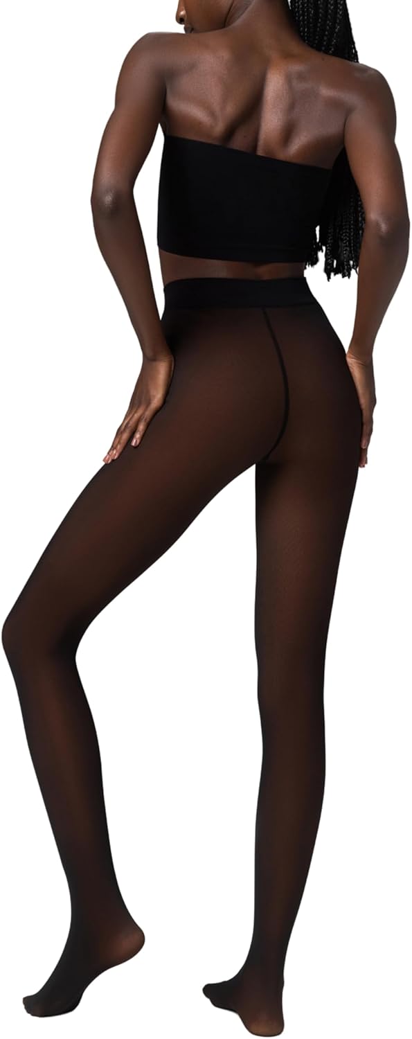 NOOSH TOAST Warm Fleece Tights for Sheer Look and Comfort
