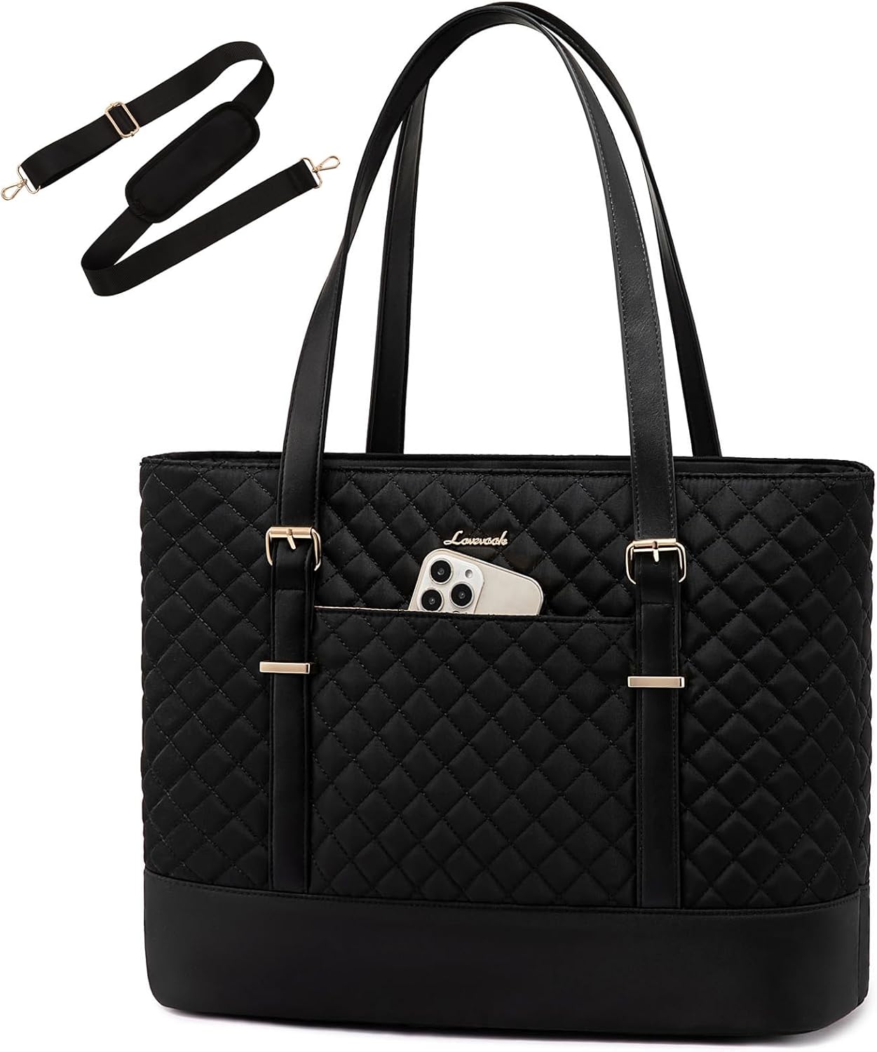 LOVEVOOK Laptop Bag for Women: Elegant 15.6 Inch Tote