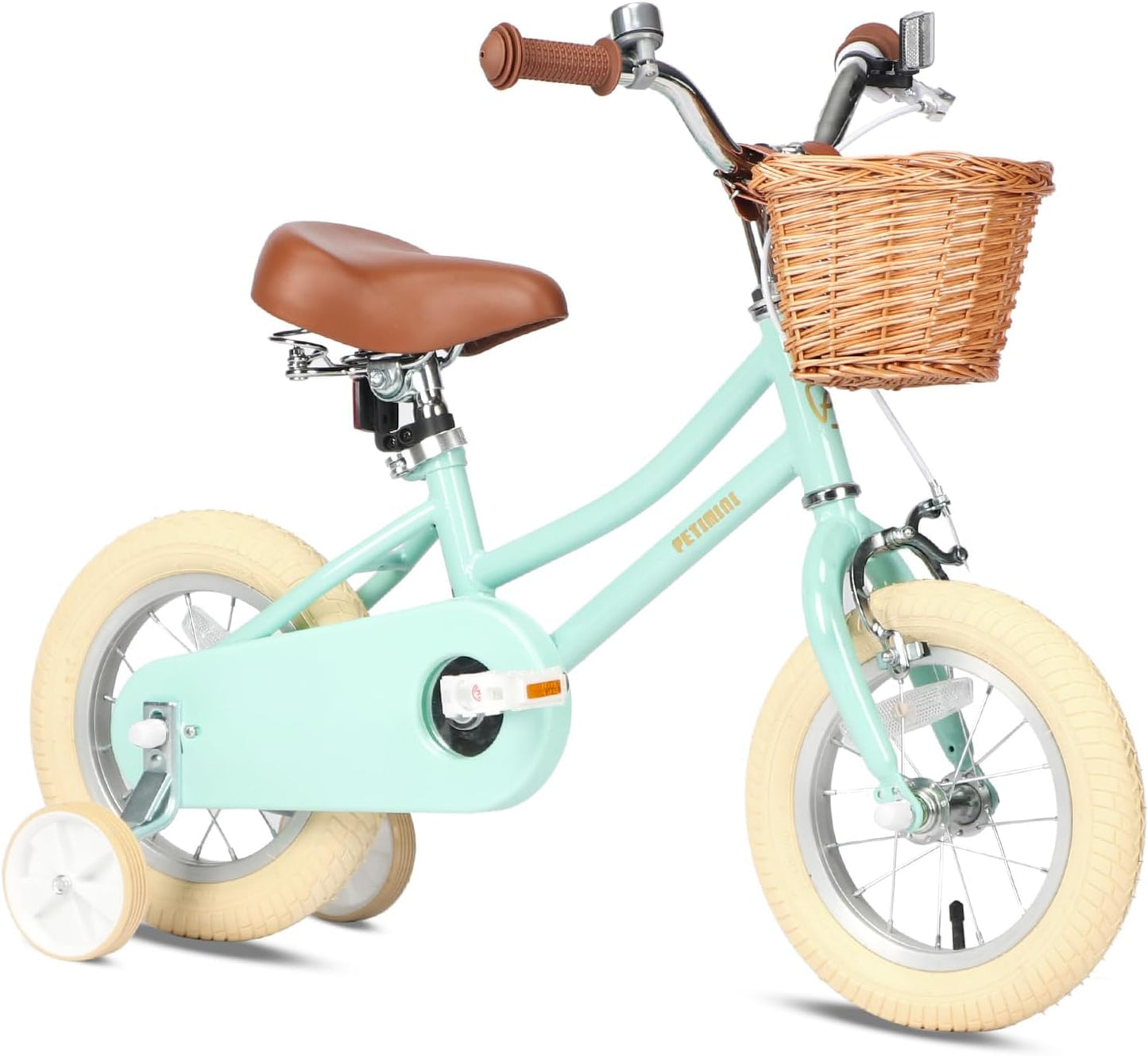 Petimini Girls Bike with Basket for Kids 2-12 Years Old