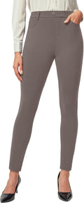 Stretchy Work Pants for Women Pull on Dress Pants - Comfortable High 2