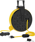 30 Ft Retractable Extension Cord Reel - Durable Garage Power Solution