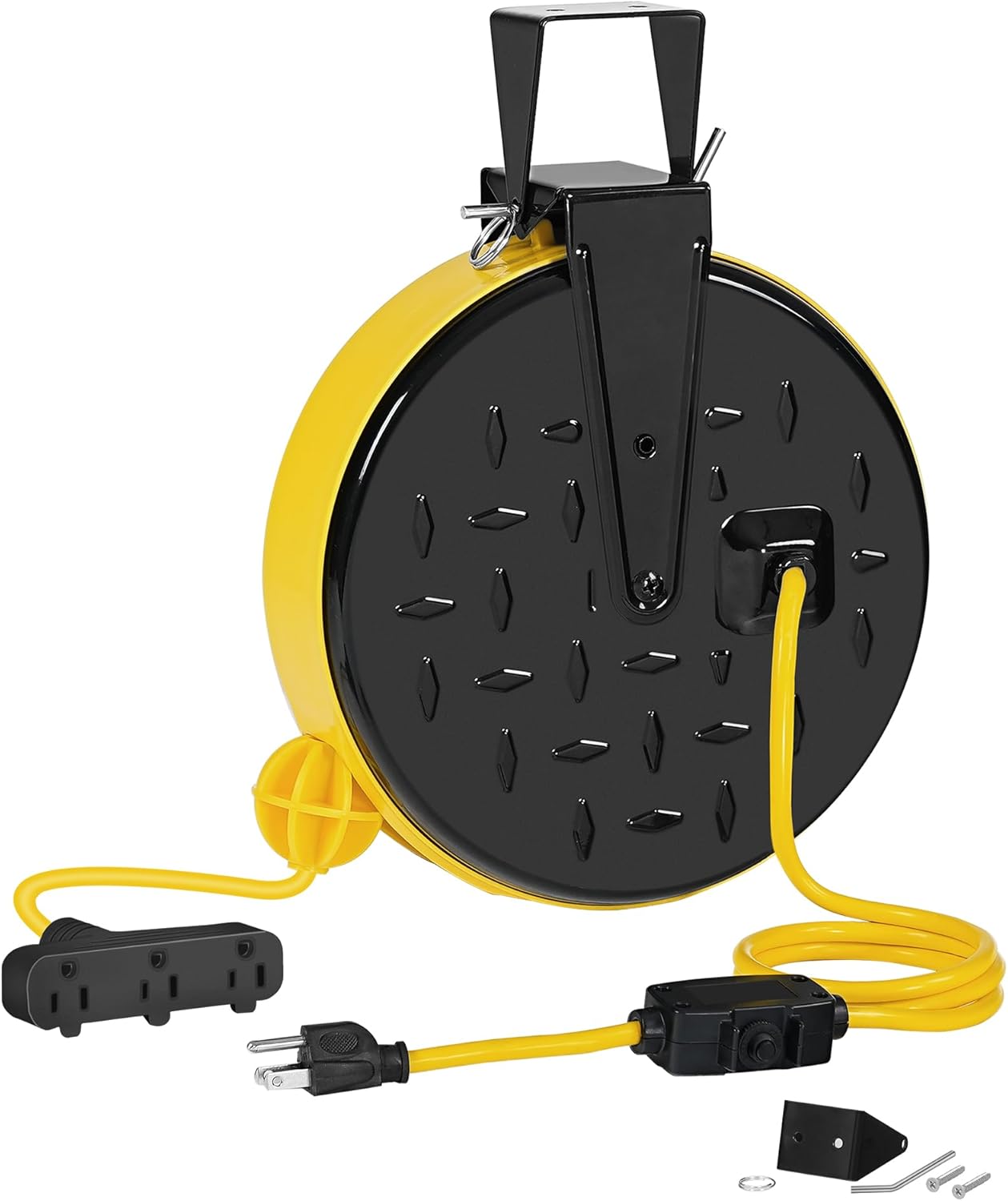 30 Ft Retractable Extension Cord Reel for Garage and Shop