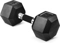 Rubber Grip Encased Hex Dumbbell Single - Durable, Non-Slip Hand
