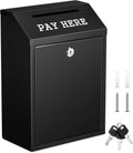 Safe Cash Box Money Collection Metal Donation Box - Secure Wall Mount