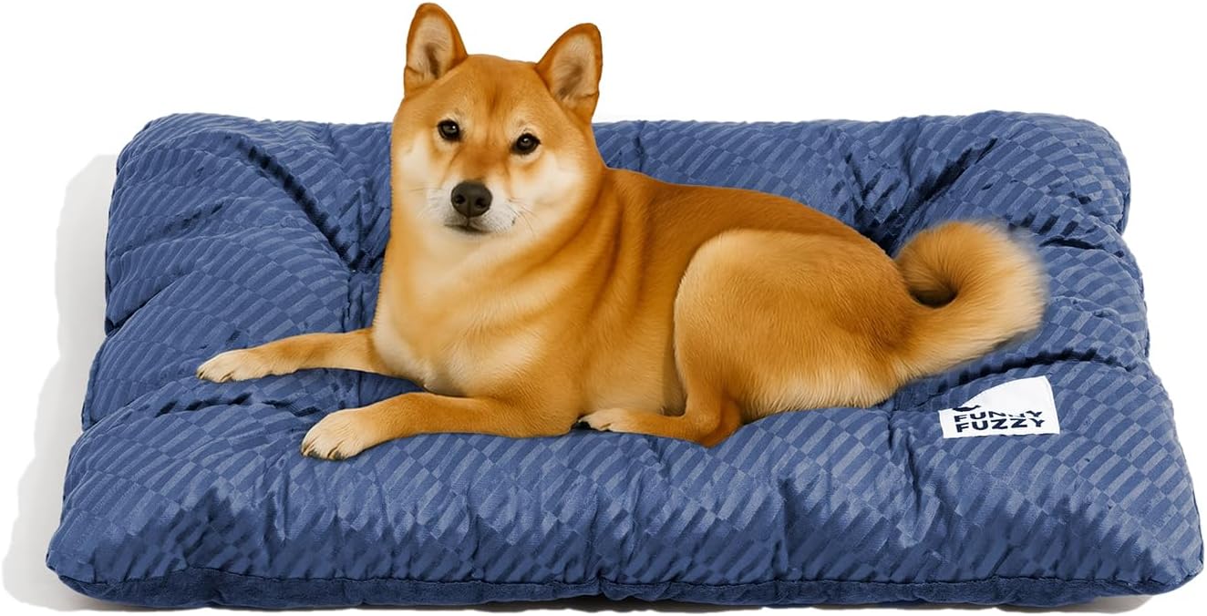 FUNNY FUZZY 2 in 1 Dog Bed Crate Pad Mat for All Pets