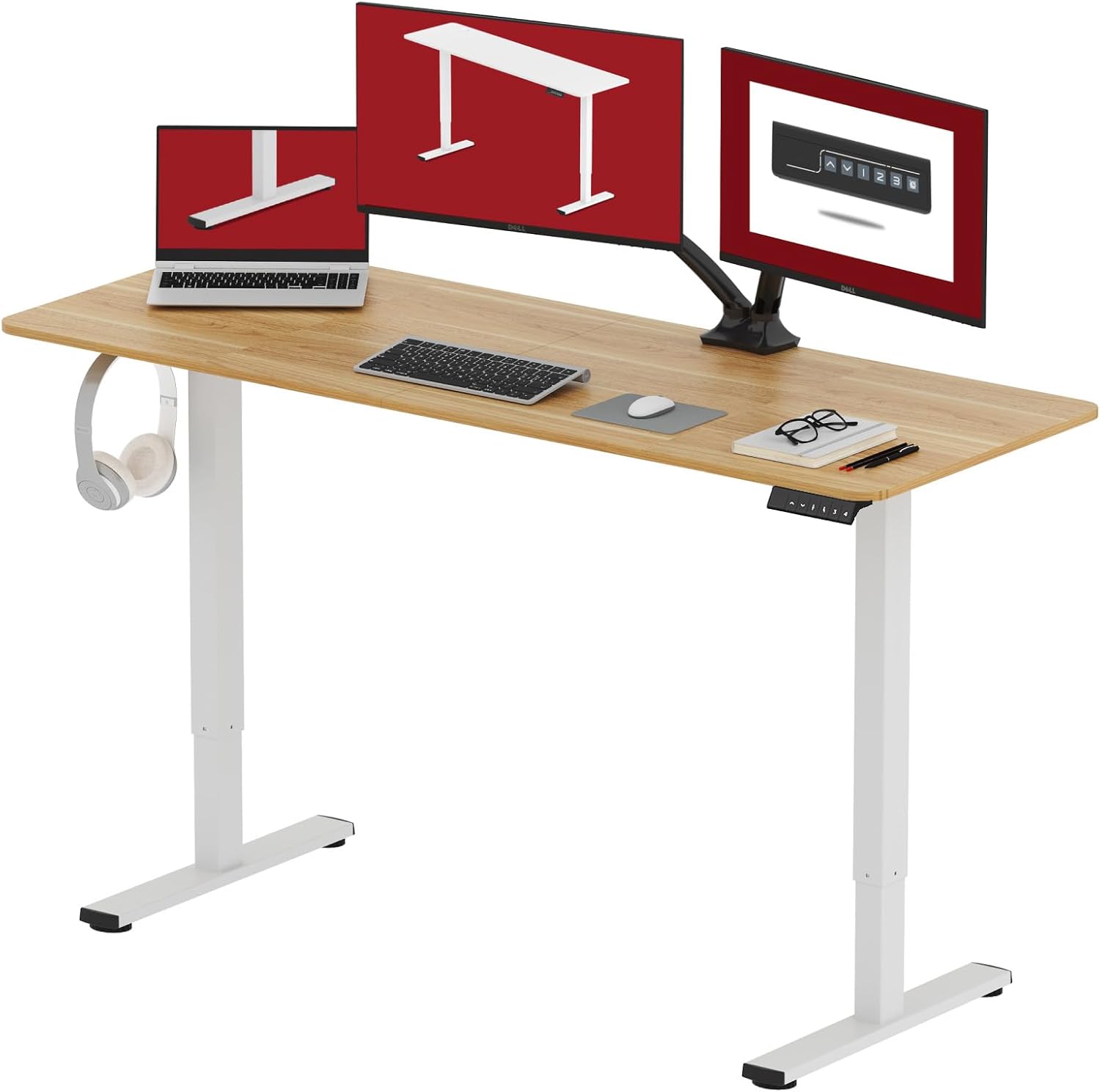 Electric Standing Desk 63x24 Inch Height Adjustable Workstation
