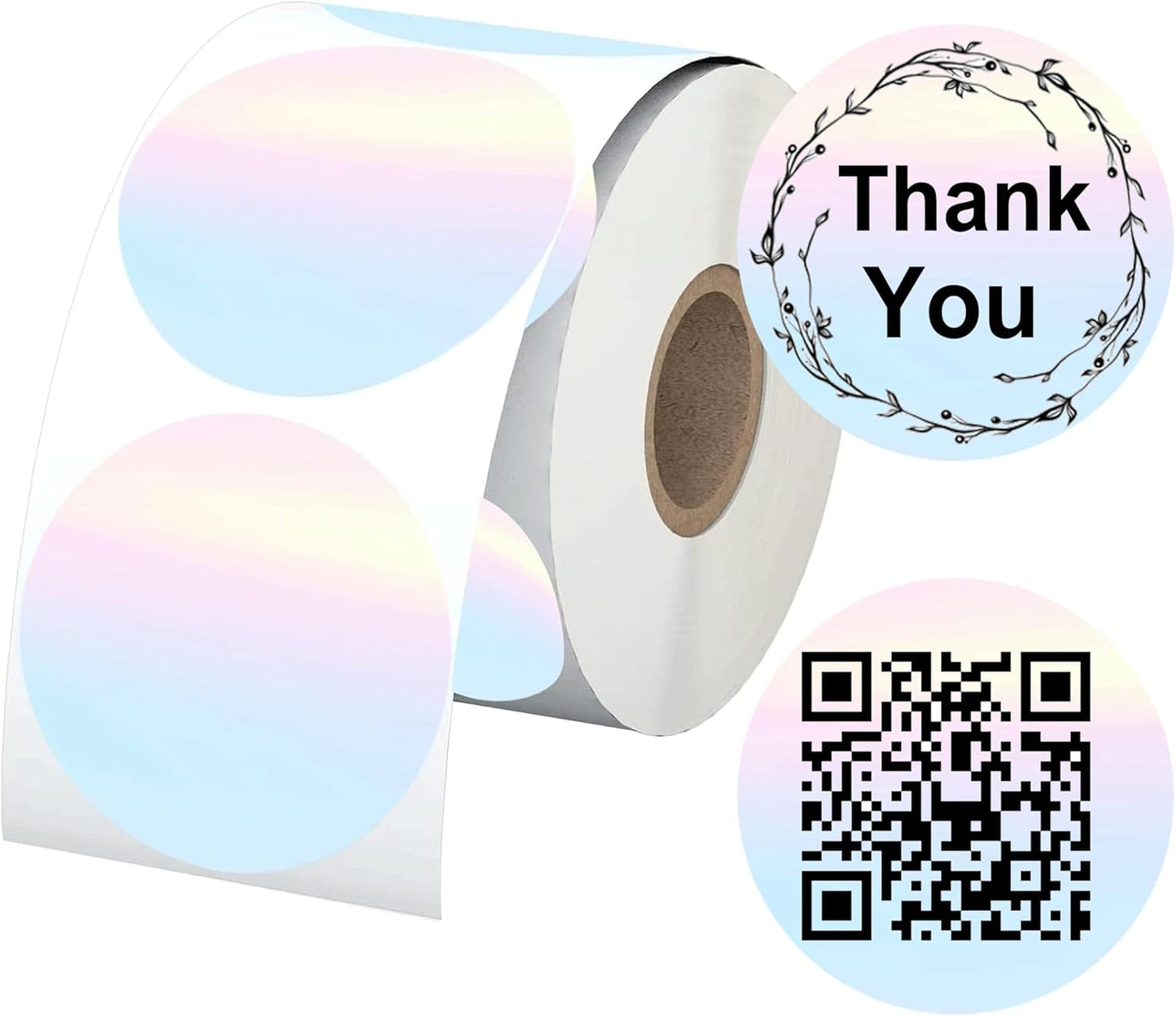 500 Round Watercolor Thermal Stickers - Small Business Labeling