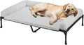 Cooling Elevated Dog Bed with Rose Plush Bolster - 47 x 29 in