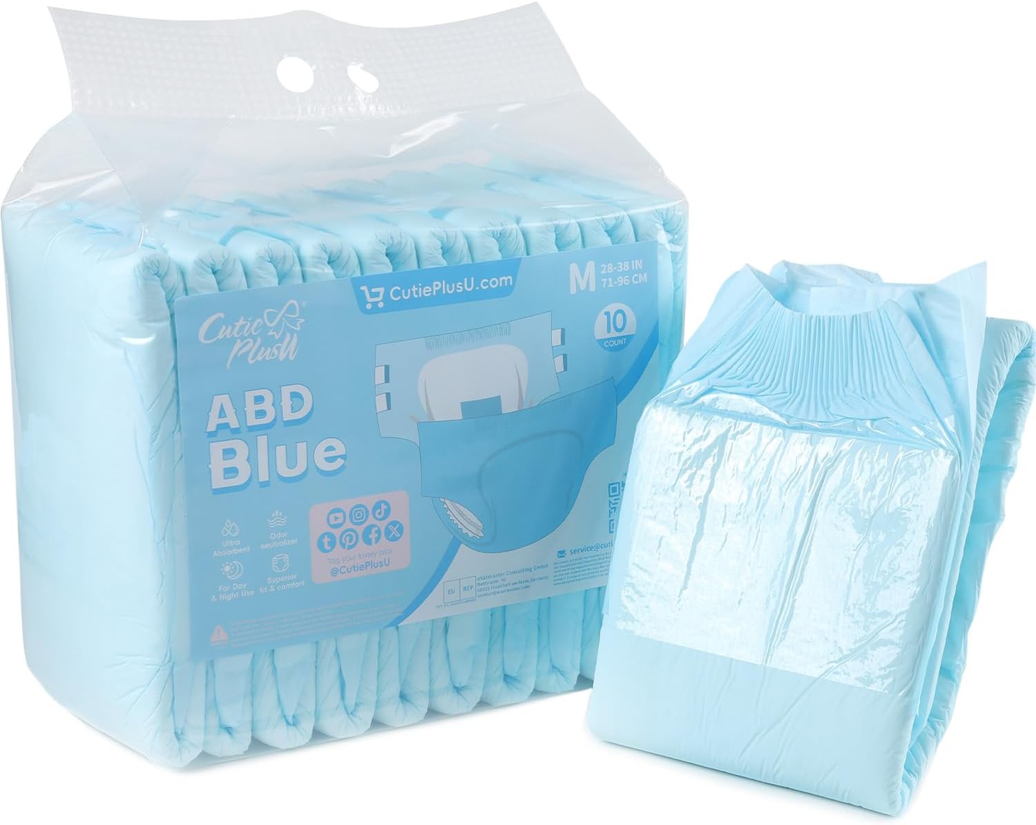 CutiePlusU Disposable Adult Diapers for Heavy Absorption Comfort