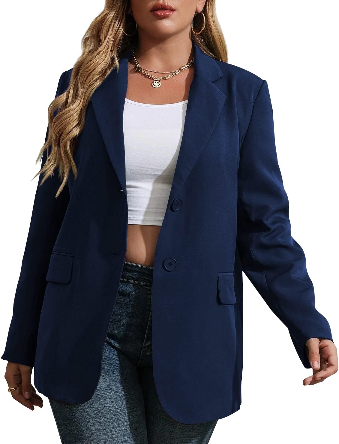 Womens Plus Size Casual Blazer Jackets for Work and Leisure