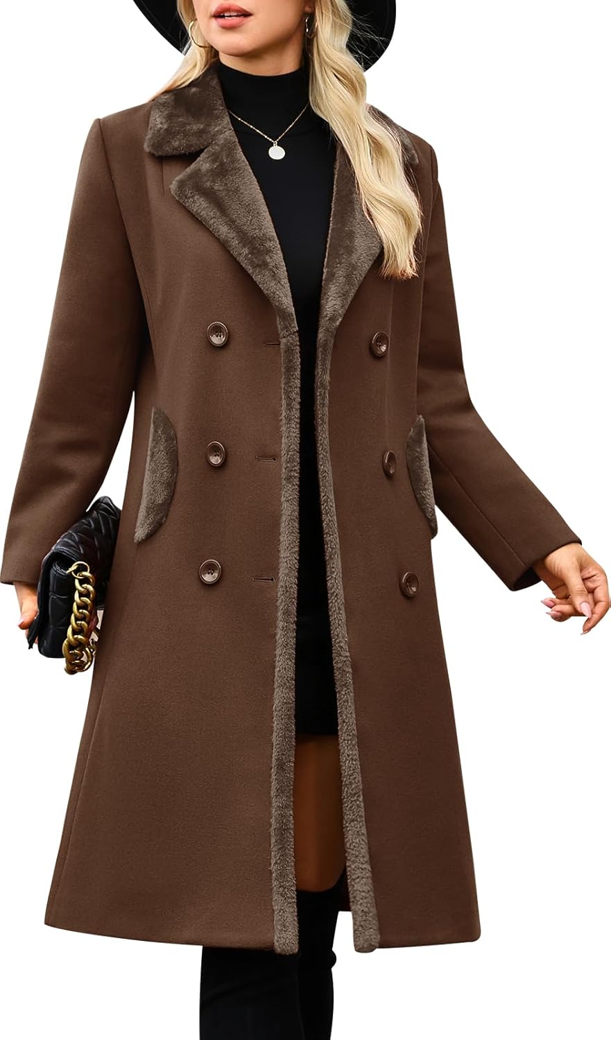 Women's Winter Coats Warm Double Breasted Pea Coat for Style