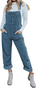Corduroy Overalls With Adjustable Straps - Baggy Bib Jumpsuit Fashion