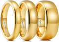 Tungsten Carbide Gold Plated Wedding Ring - Polished Domed Band