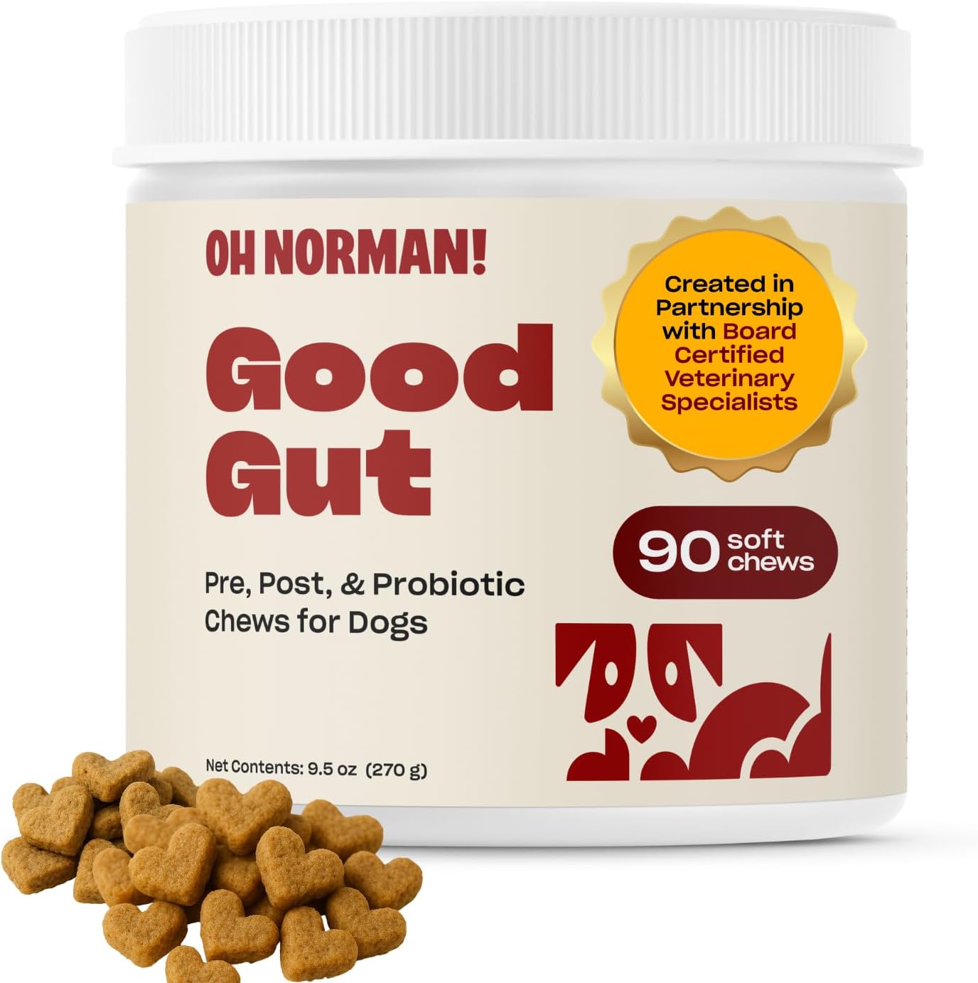 Oh Norman! Probiotic Chews for Dogs - Digestive Health Support