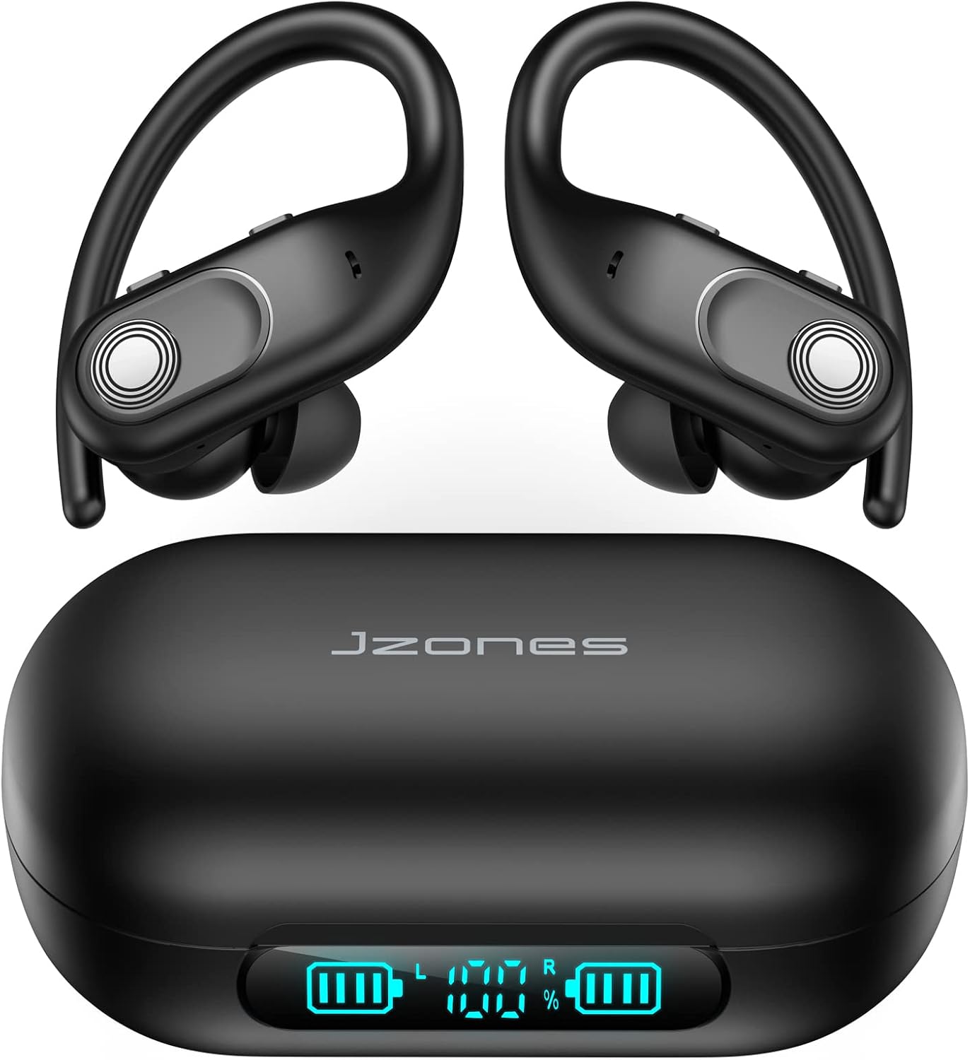 Jzones Wireless Earbuds: 130Hrs Playtime, Waterproof, LED Display