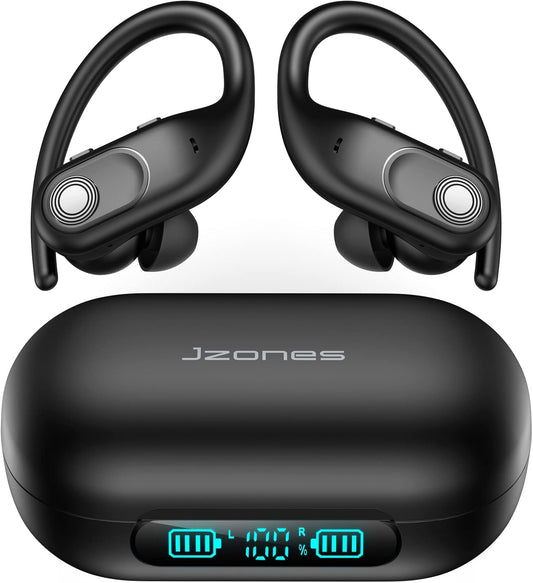 Jzones Wireless Earbuds: 130Hrs Playtime, Waterproof, LED Display