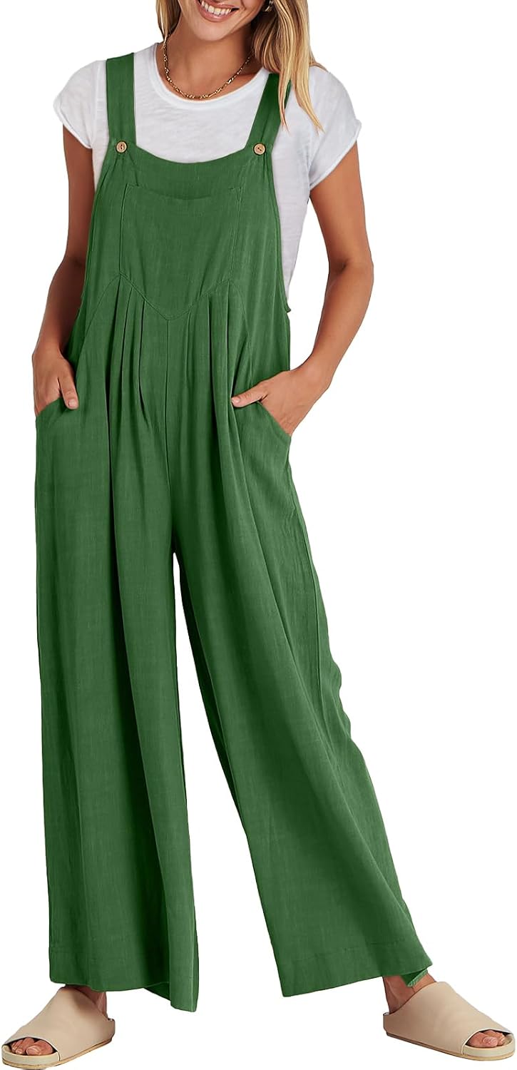 Womens Jumpsuits Overalls Linen Wide Leg Casual Summer Outfits