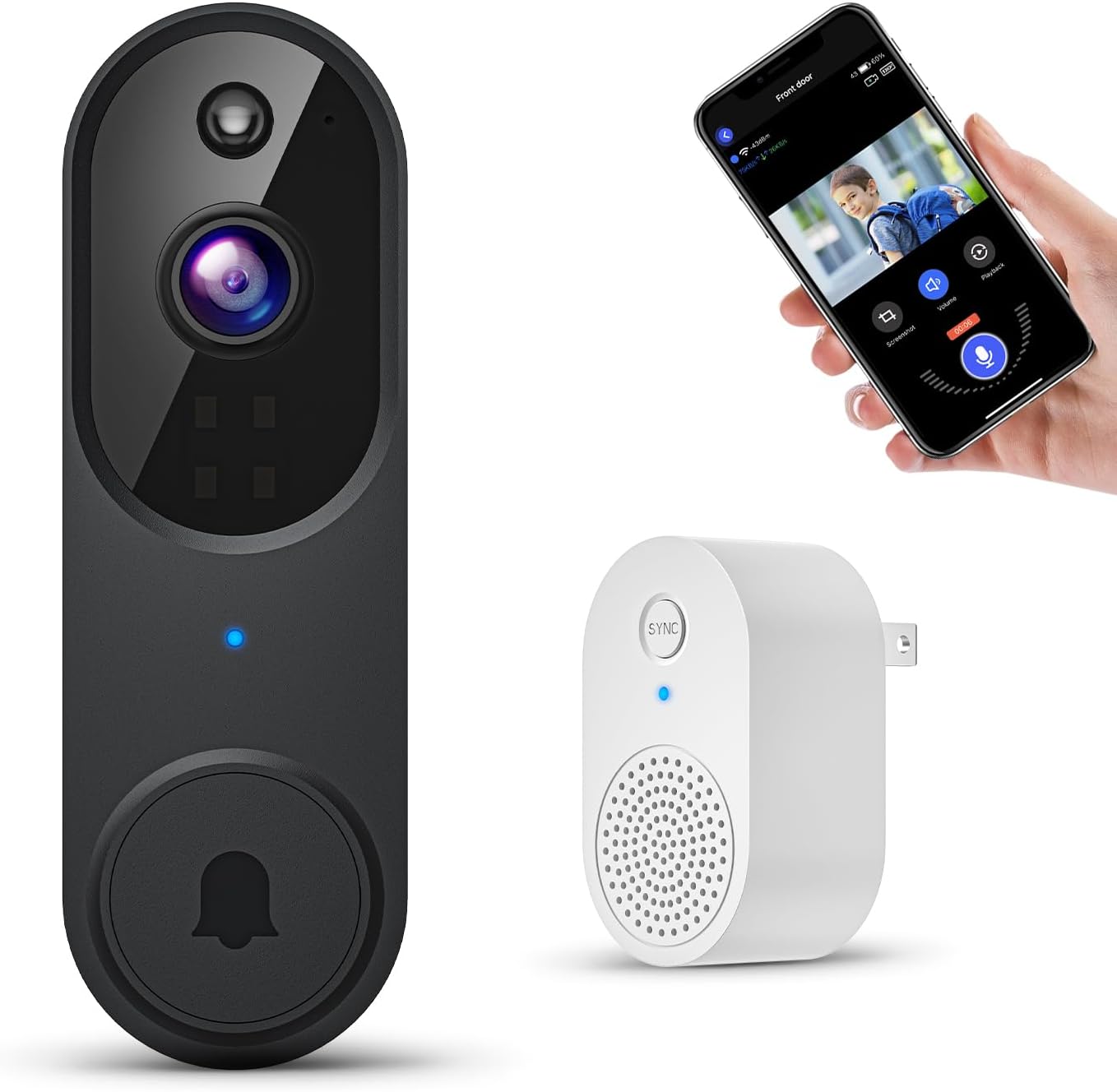 1080P Smart Wireless Doorbell with AI Detection