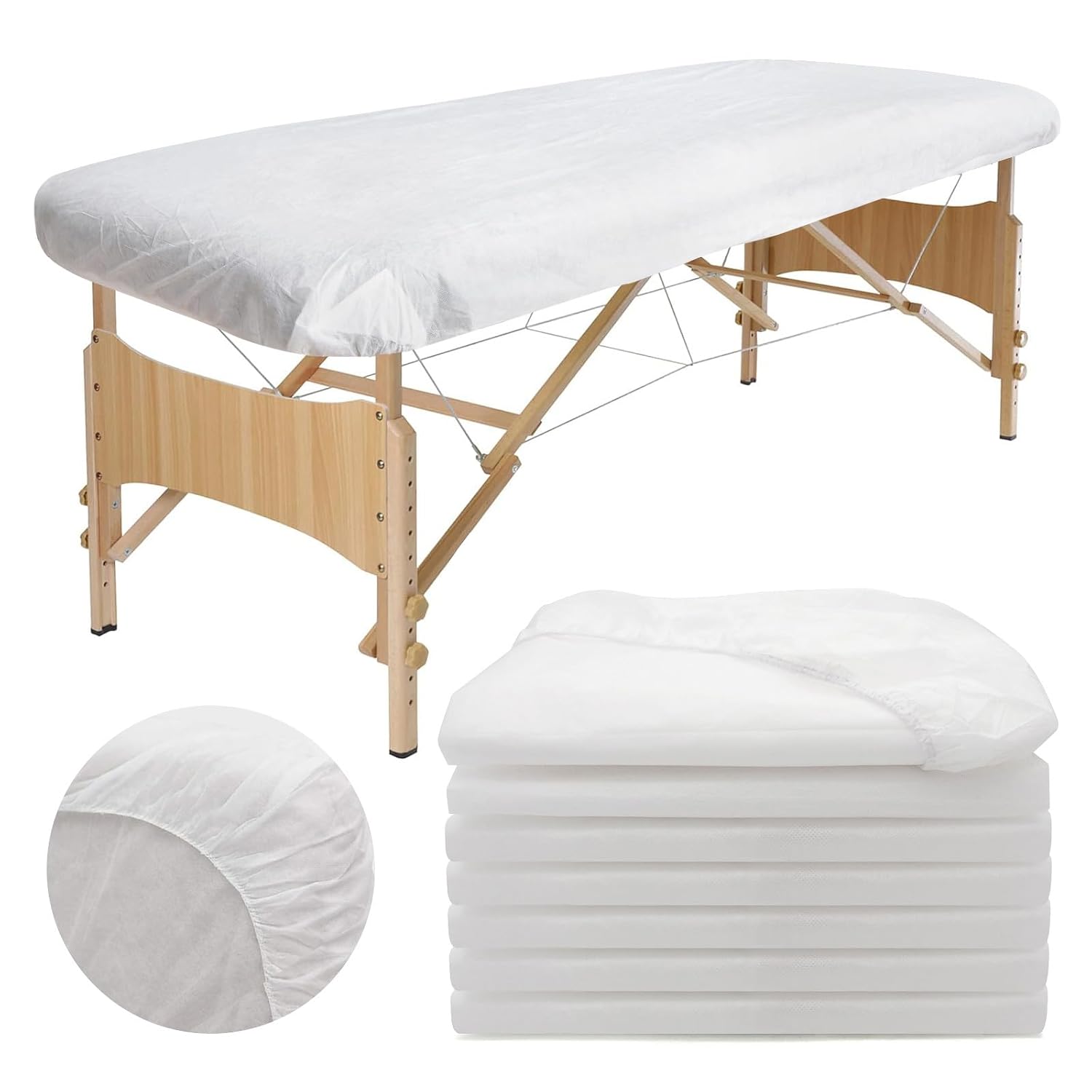 Disposable Fitted Massage Table Sheets for Spa and Salon Use
