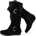 Luoika Women Extra Wide Calf Knee High Slouchy Boots - Wide Fit