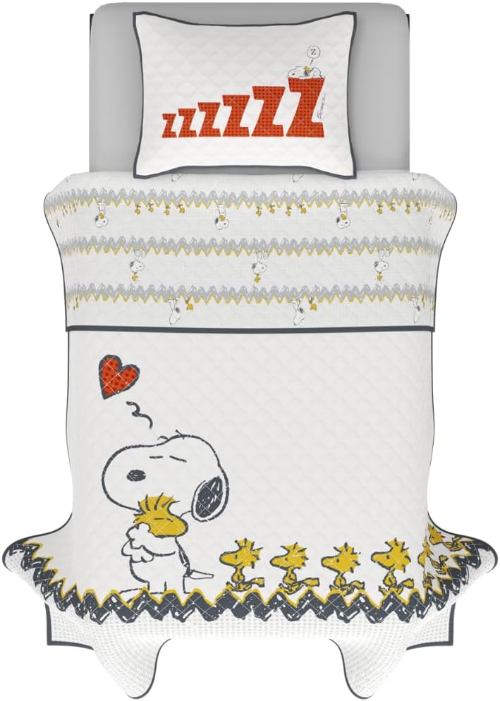 Peanuts 75th Anniversary Snoopy & Woodstock Cozy Bedding Set