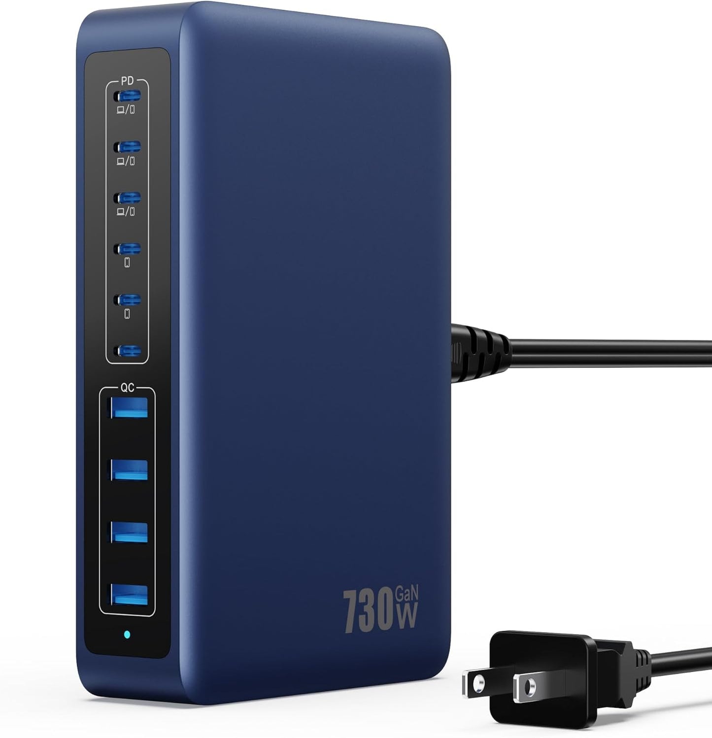 730W USB C Charger Block with 10 Ports for Fast Charging