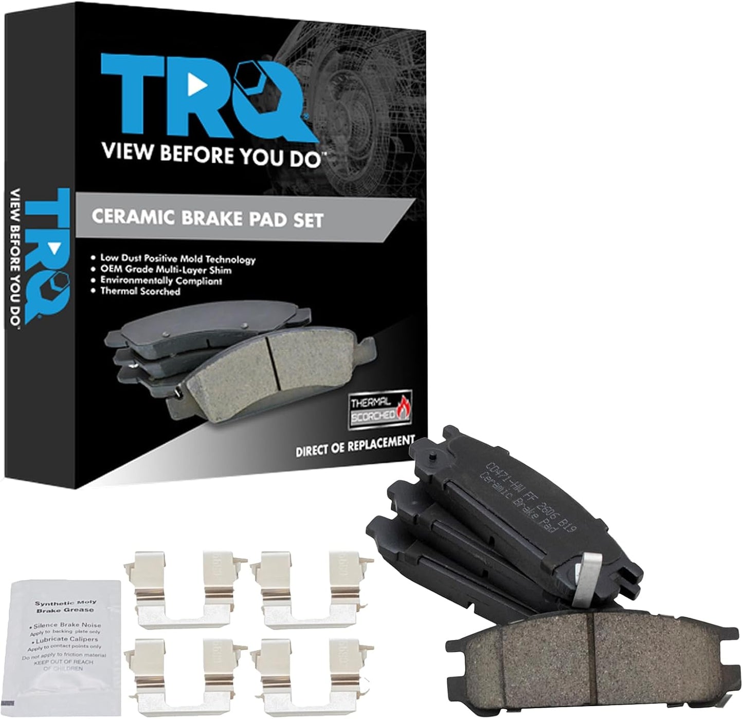 TRQ Rear Brake Pads Ceramic for Subaru Impreza and Legacy