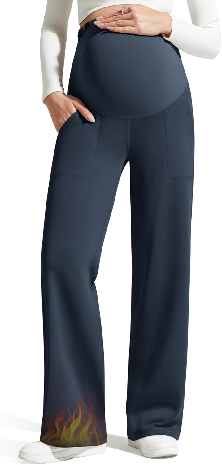 G4Free EverGoing Fleece Lined Maternity Wide Leg Pants Review