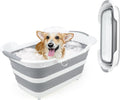 Collapsible Dog Bathtub 27L Raised Portable Pet Washtub - Space Saving
