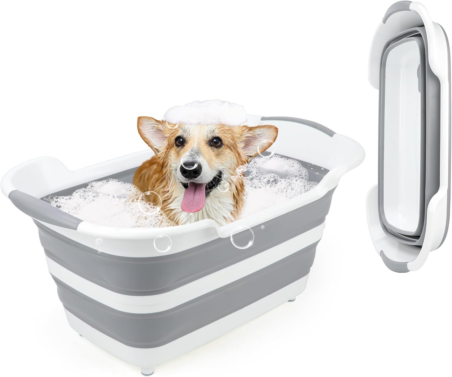 FHTONGE 7.13 Gal Collapsible Dog Bathtub for Small Dogs