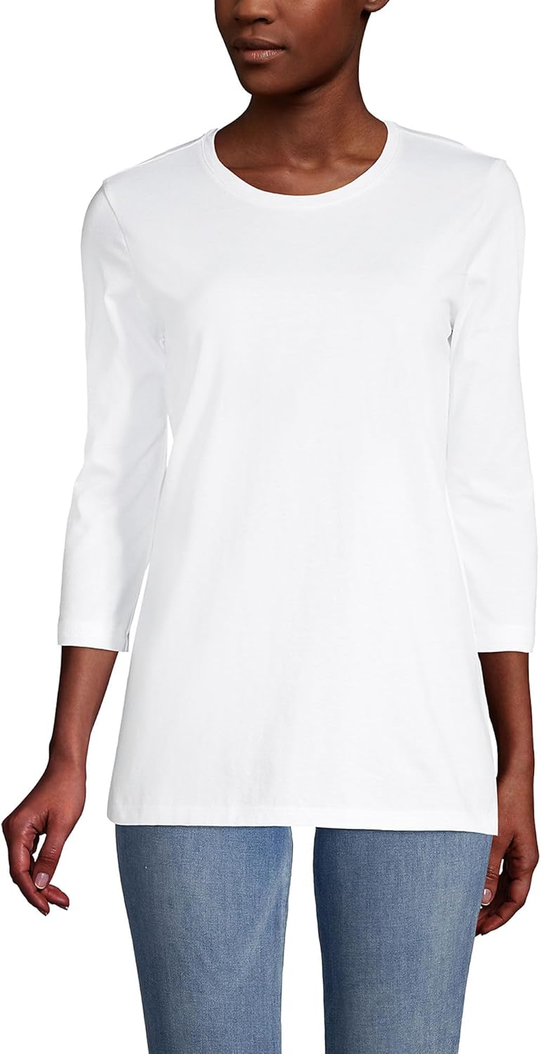 Lands' End Women's Supima Cotton Crewneck Tunic for Comfort