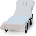Luxury Hotel & Spa Monogrammed Pool Chaise Lounge Cover - Silver H