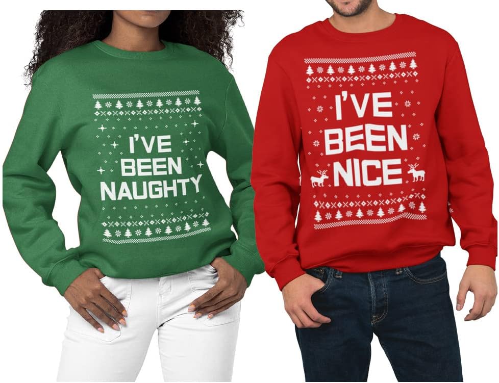 Tstars His & Hers Funny Christmas Sweatshirts