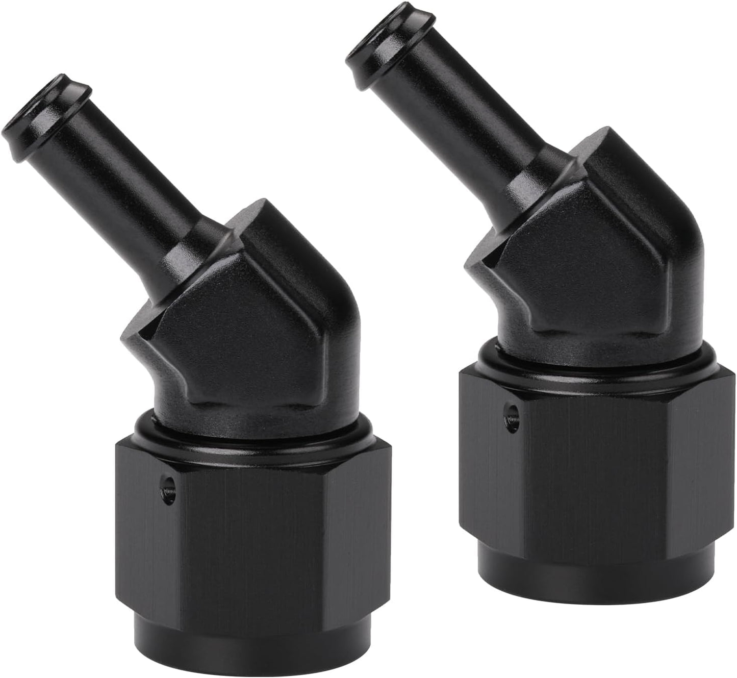 8AN Female to 5/16 Barb 45 Degree Hose Fitting Adapter 2PCS