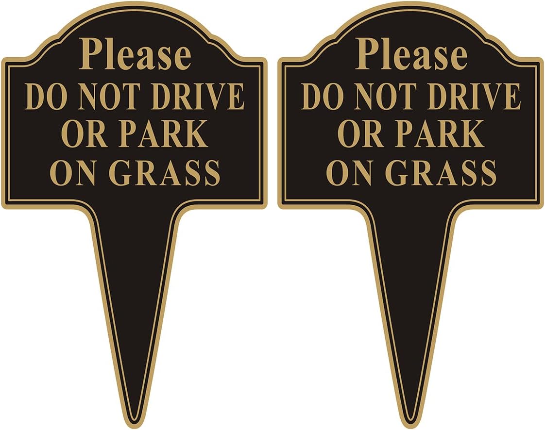 Do Not Drive or Park on Grass Sign - Durable 12x18 Aluminum