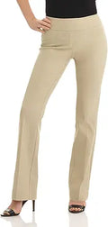 Womens Ease into Comfort Bootcut Pant - Pull On Mid-Rise Fit