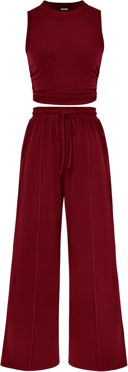 BTFBM Women Summer 2 Piece Outfits for Beach and Lounge Wear