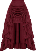 Scarlet Darkness Women's Gothic Steampunk High-Low Bustle Skirt back