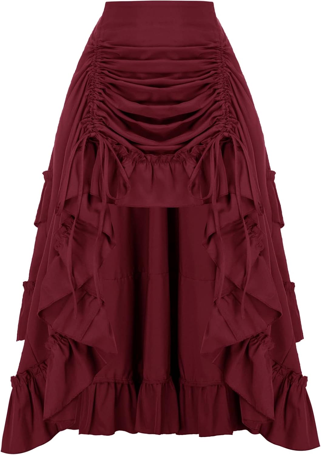 Gothic Steampunk Skirt for Women - High-Low Bustle Design