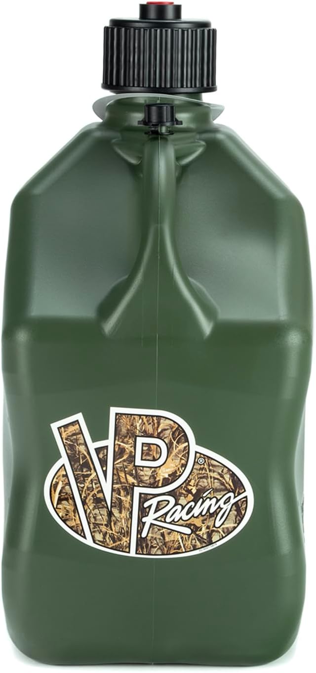 5.5 Gallon Square Camo Racing Jug for Outdoor and Motorsports Use