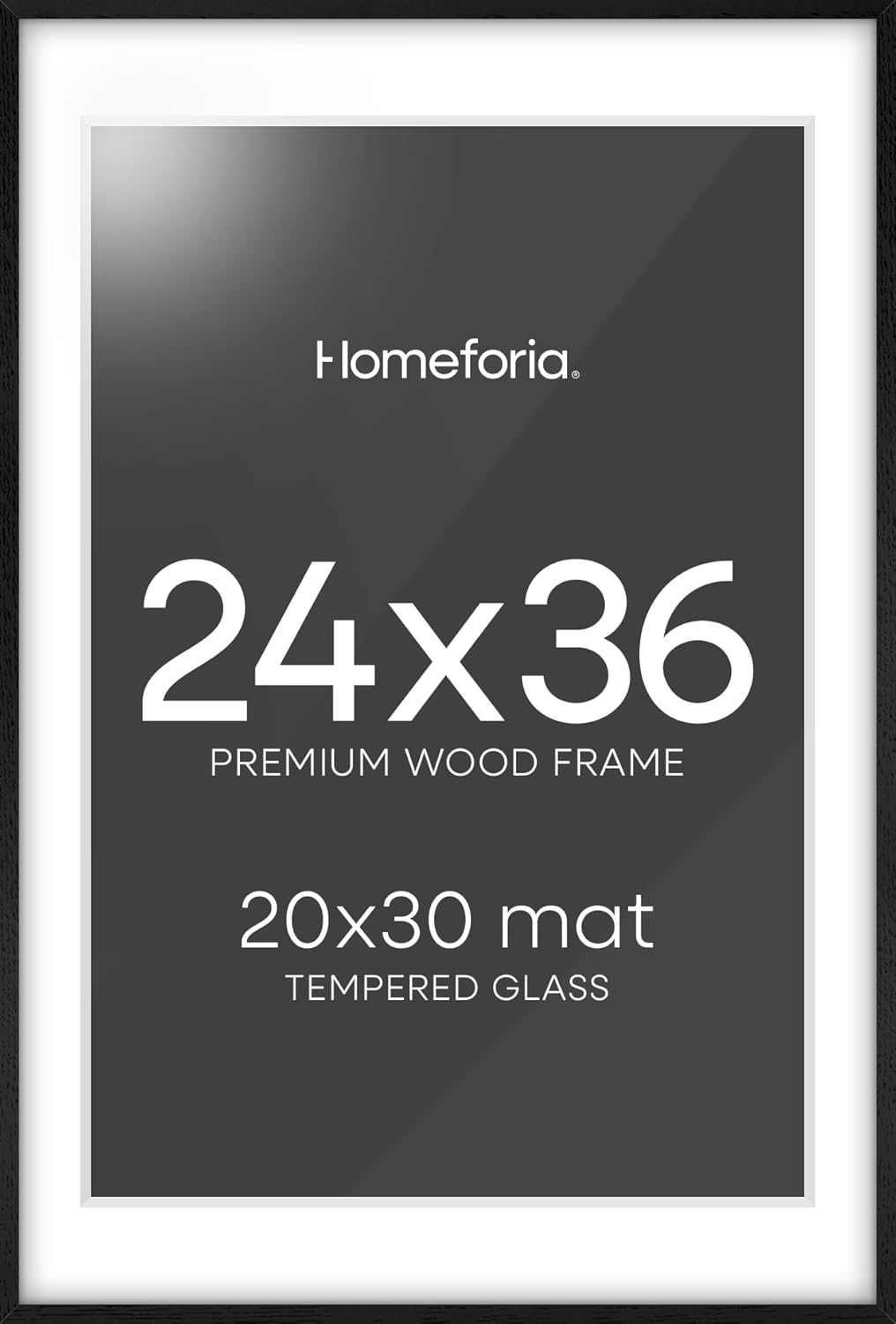 Homeforia 24x36 Black Wood Frame for Stunning Artwork Display