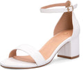 mysoft Women's Chunky Low Heels Open Toe Block Heels - Comfortable