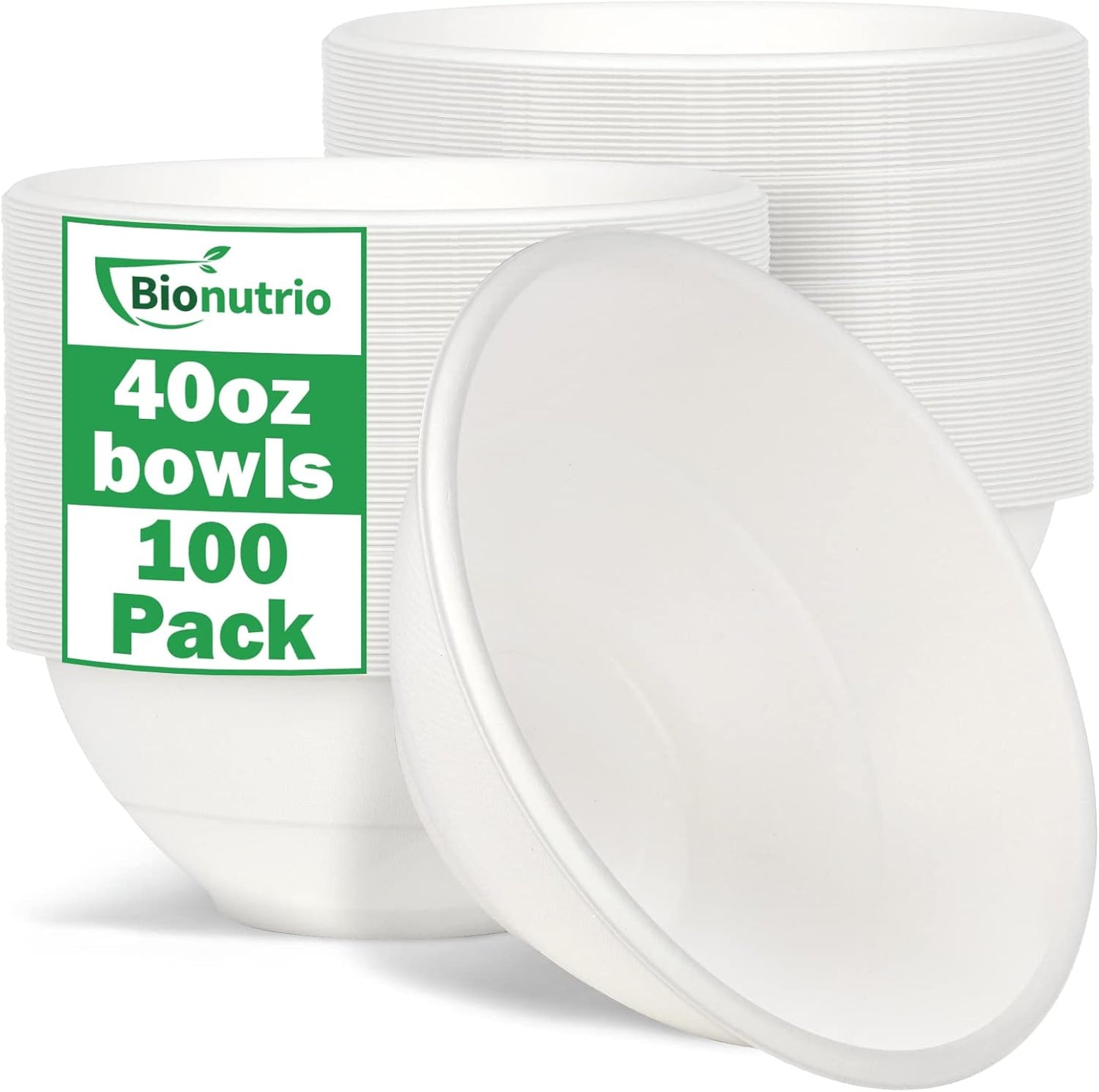 40oz Large Paper Bowls Disposable for Cereal and Salads