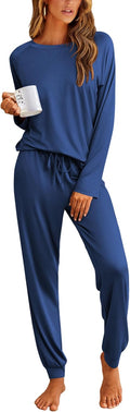 Ekouaer Women's Cozy Long Sleeve Sleepwear Pajama Set