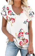 CATHY 2023 Womens Summer Tunics V Neck Loose Comfy Tops - Lightweight