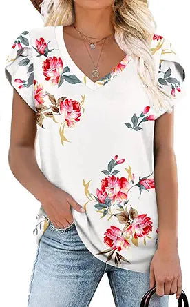 CATHY 2023 Womens Summer Tunics Short Sleeve Casual T-Shirts