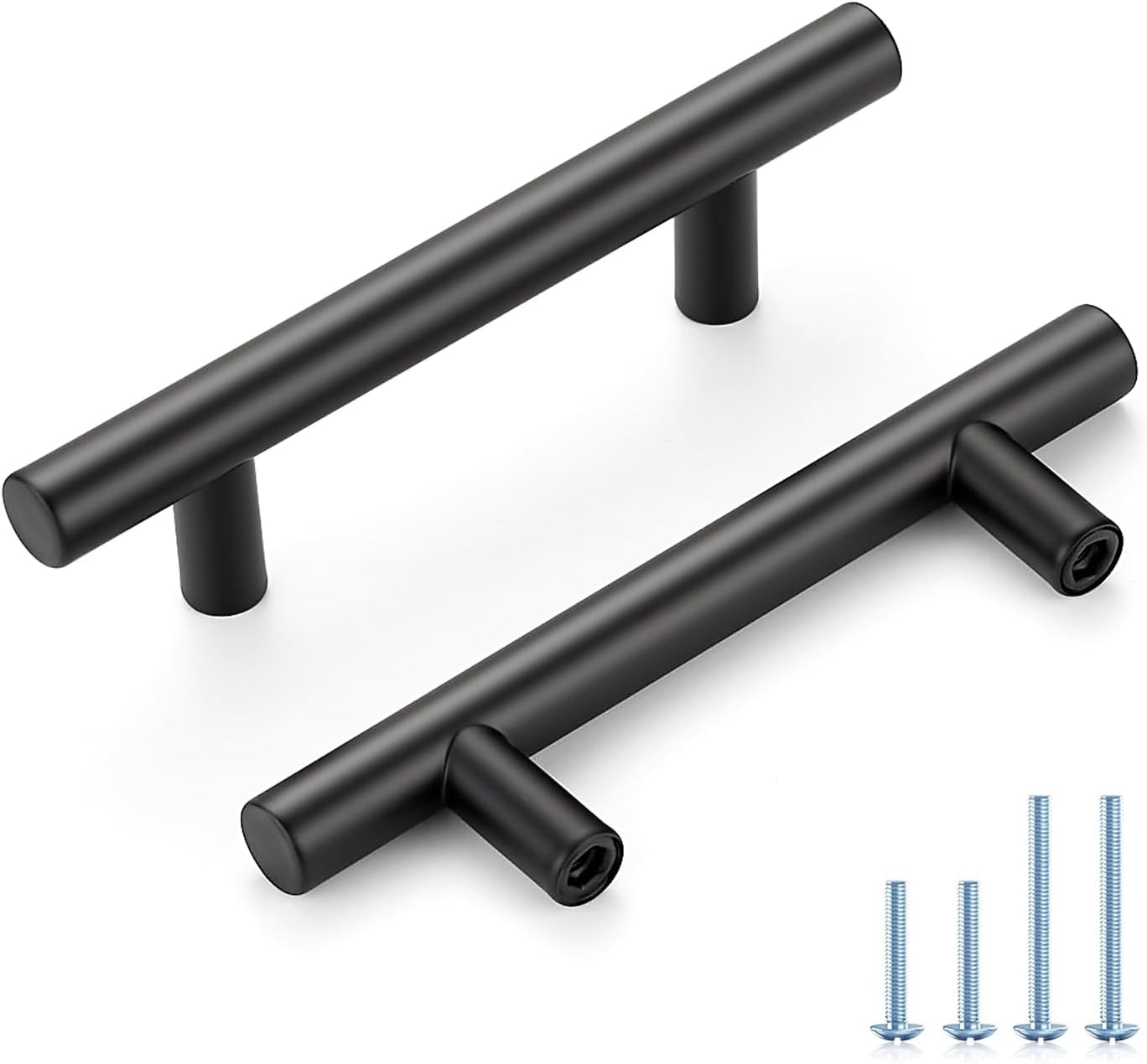 Matte Black Cabinet Handles for Kitchen and Bathroom 60 Pack