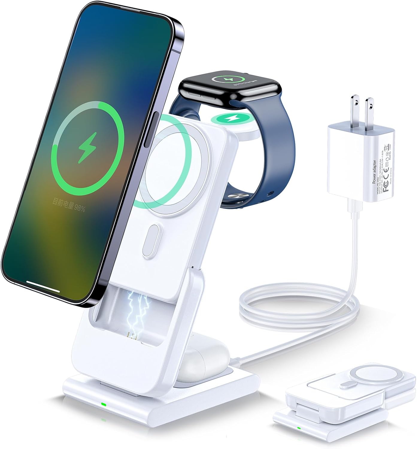 Portable 5000mAh Magnetic Charger for iPhone/Apple Watch/Airpods