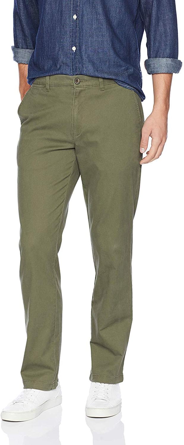 Mens Straight-Fit Casual Stretch Chino Pant for Everyday Wear