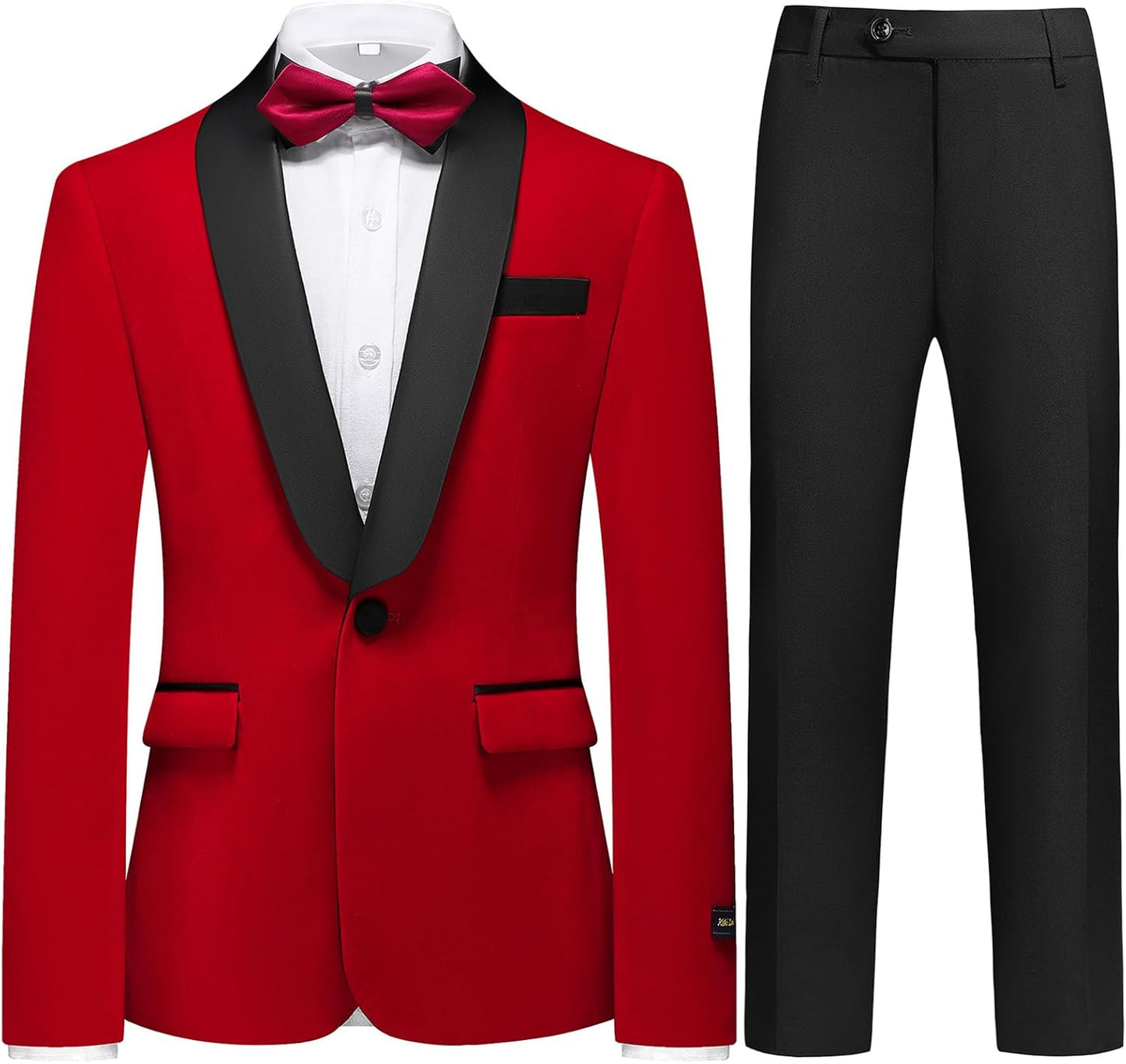 Boys Velvet Suits Slim Fit Tuxedo 2 Piece Fashion Outfit